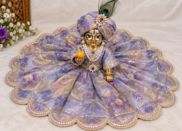 Laddu Gopal Lavender Floral Designer Poshak – Without Buckram | Pre-Order